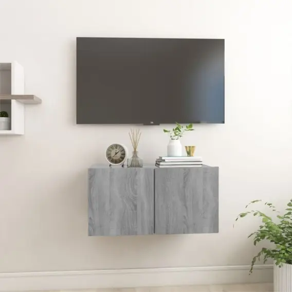 Wisząca szafka pod TV, szary dąb sonoma, 60x30x30 cm Lumarko! - Hurtownia wielobranżowa Lumarko Okazja